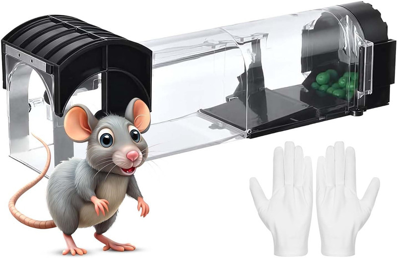 Dherik Tradworld Rat Trap Cage for House Garden Patio, 32 cm Humane Mouse Trap Enlarged Live Trap