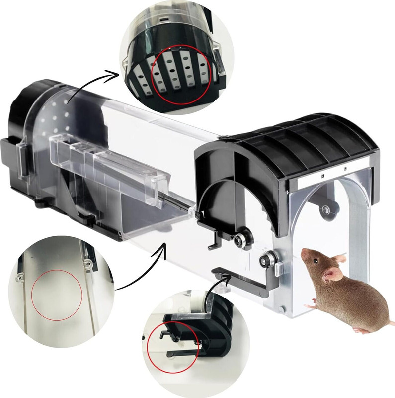 Wengonvila Rat Trap Cage for House Garden Patio - 32 cm Humane Reusable Smart Rat Catcher Live Trap