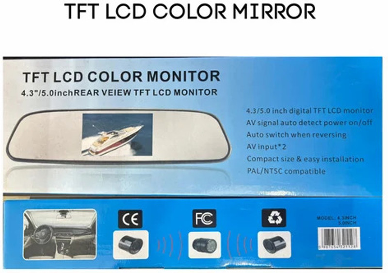 eximventure TFC LCD REAR VIEW Rearview Radar Mirror(Black)
