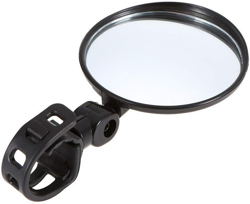 FCC RACING 360° Rotary Bicycle Rearview Mirror (ABS Plastic, 1 Piece) Rearview Radar Mirror(Black)