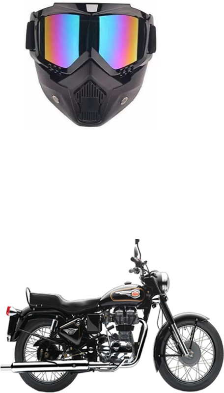PRTEK Royal Enfield Rearview Radar Mirror(Blue)
