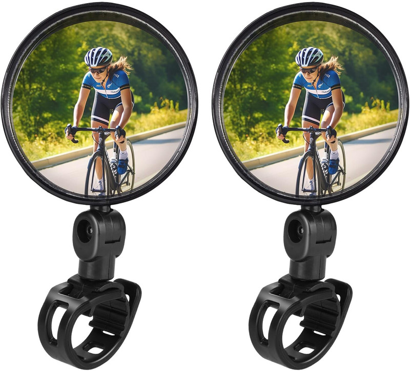 Gadgetturbo Universal Bicycle Rear View Mirror 360 Degree Rotatable for All Handlebar Mirror Rearview Radar Mirror(Black)