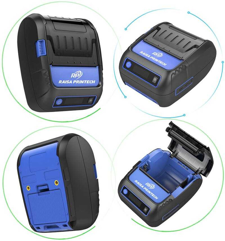 RAISA PRINTECH 58 MM Receipt/ Label Printer with 1200mAh/ 7.4V Battery Thermal Receipt Printer