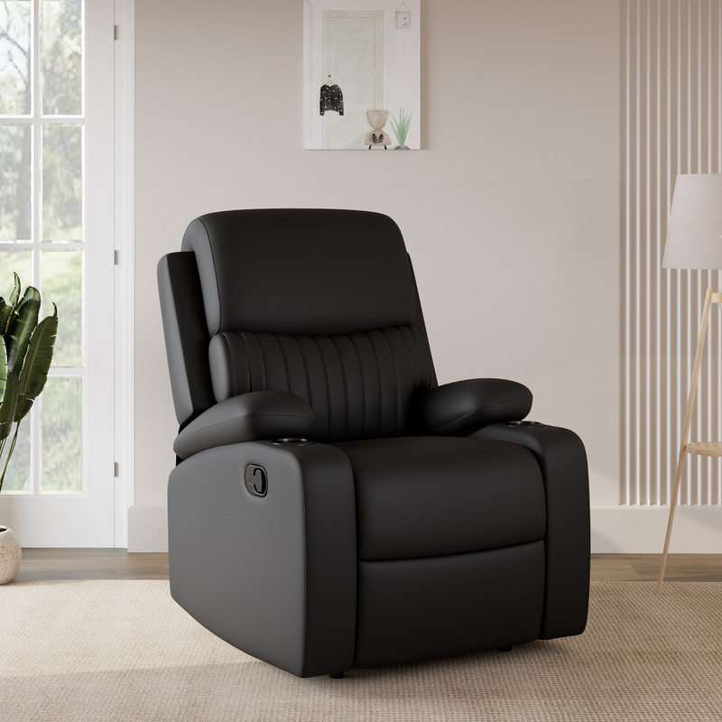 Flipkart Perfect Homes Leatherette Manual Recliner(Finish Color - Black, DIY(Do-It-Yourself))