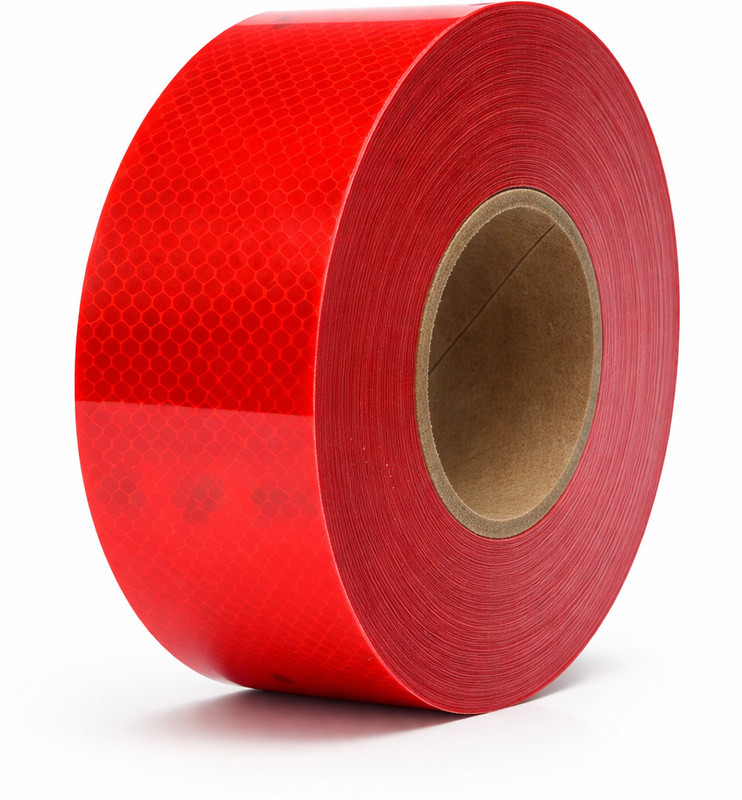 GlowTail 2 Inch x 33 Feet High Intensity Reflective Radium Conspicuity Tape Sticker 50.8 mm x 10 m Red Reflective Tape(Pack of 1)