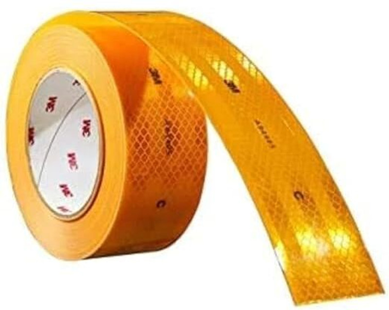 mnu 3M Self Adhesive Reflective Tape 50 mm x 8 m Yellow Reflective Tape(Pack of 1)