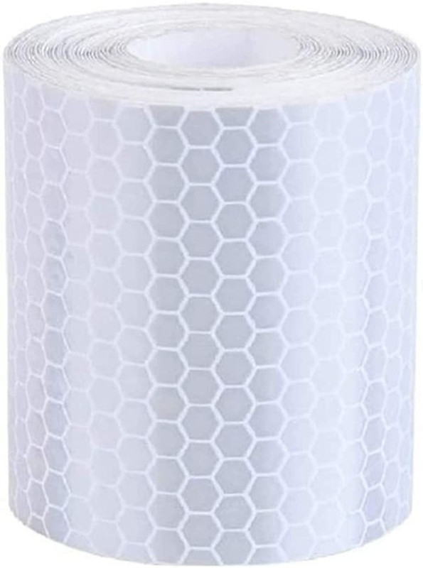 AutoVision Imported Reflective Conspicuity Tape, 1 inch Width (5 Meter, White) 25.4 mm x 5 m White Reflective Tape(Pack of 1)