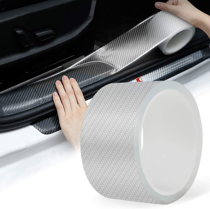 KVVTRADES White Carbon Fiber Tape Anti Scratch Combo