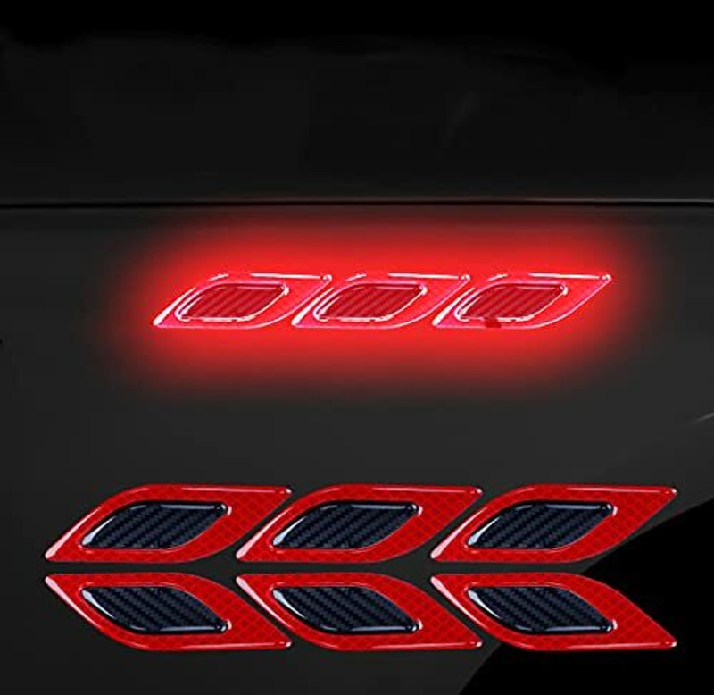 Mr fix Car High Intensity Reflective Stickers Car Side Marker Bumper Car Reflector Light(Red)