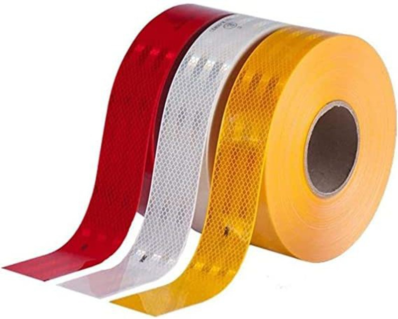 AutoVision Imported Reflective Conspicuity Tape, 1 inch (1 Meter Each) (White, Red, Yellow) 25.4 mm x 3 m White, Red, Yellow Reflective Tape(Pack of 3)