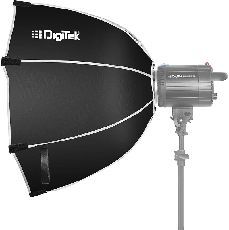 DIGITEK 120CM Octagon Soft Box with Bowens Mount, Comes Diffuser Sheets & Carrying Case Black Reflector Umbrella(120 cm)