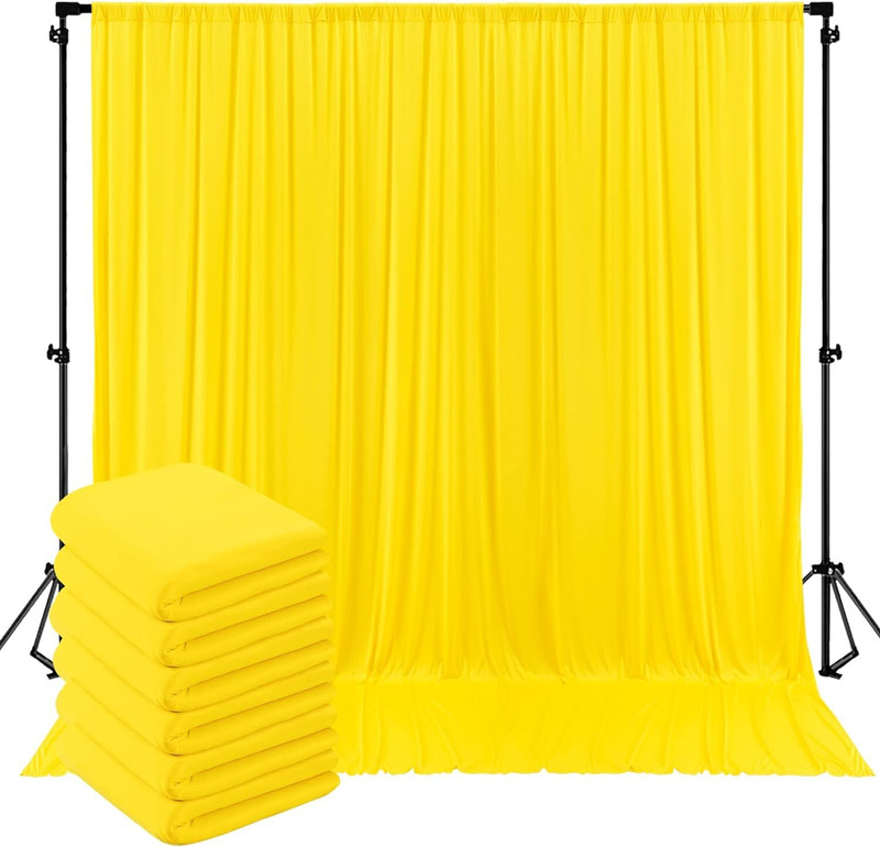 Vistook 20x10FT Wrinkle Free Decoration Backdrop Lemon Curtain 5x10 (4 Panels) Reflector