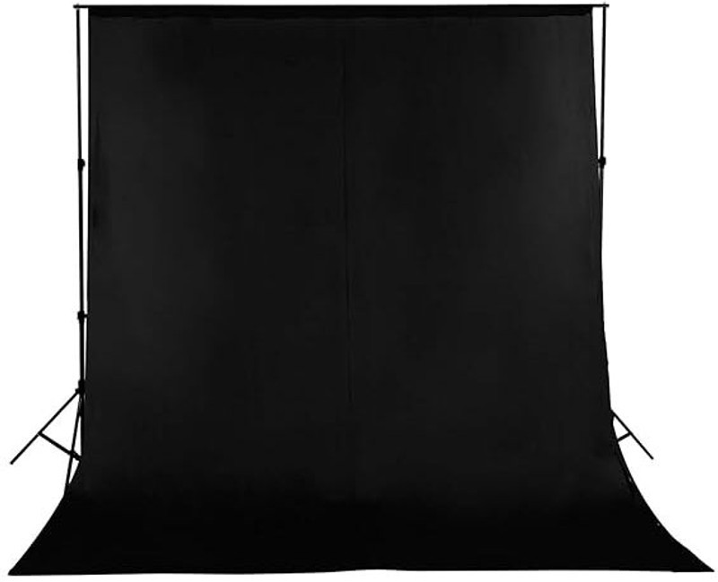 FLYING COLLECTION 6X8 Ft. Black Screen Backdrop Background Curtain Rod Pocket for Photography Reflector