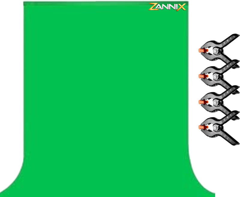 ZANNIX 8x12 ft Green Screen Background with 4 Support Clamps for Photography & Video Reflector