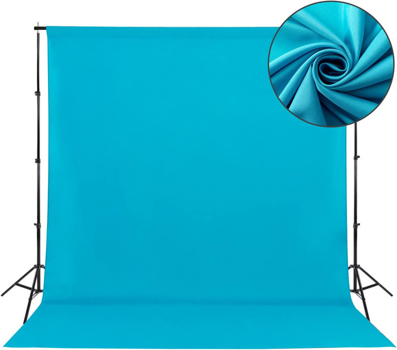 Vistook 8X12 Ft Sky Blue Screen Backdrop with 9x9ft Backdrop Stand, Stand Kit, Carry Bag Reflector