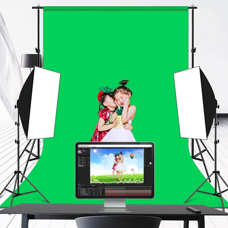 Fonista 8X12ft Green Screen Backdrop Background, Curtain, Photography & VFX Background Reflector
