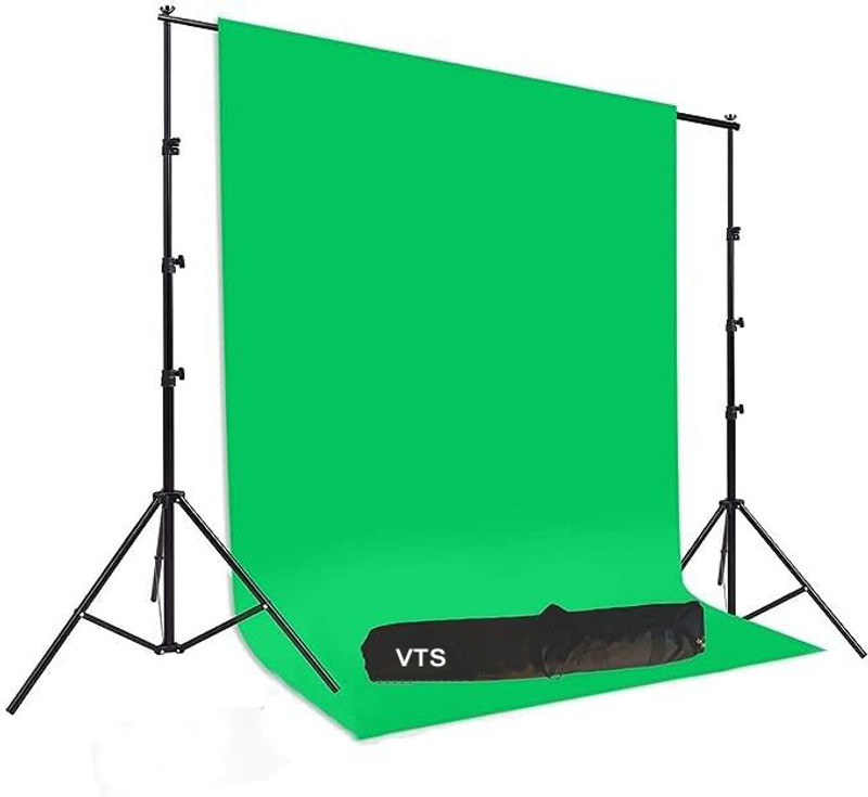 VTS 8 x 12 FT Wide Green Screen Backdrop with 9 FT x 9 FT Wide Photo Backdrop Stand Reflector