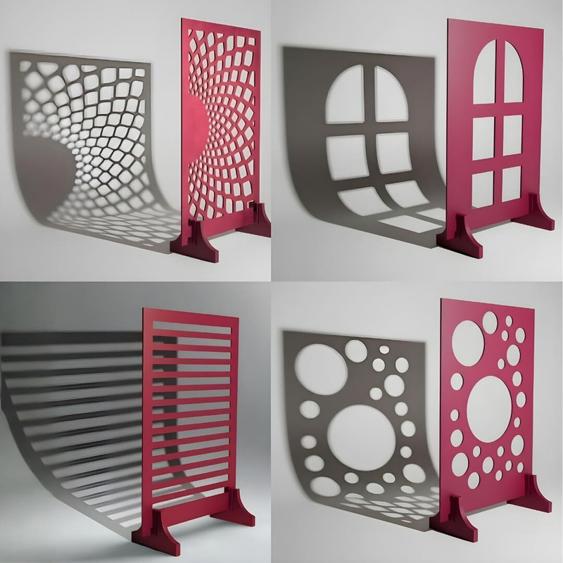 Smiledrive Photography Shadow Board Kit, A3 Size MDF Panel with Geometric Patterns Set of 4 Reflector