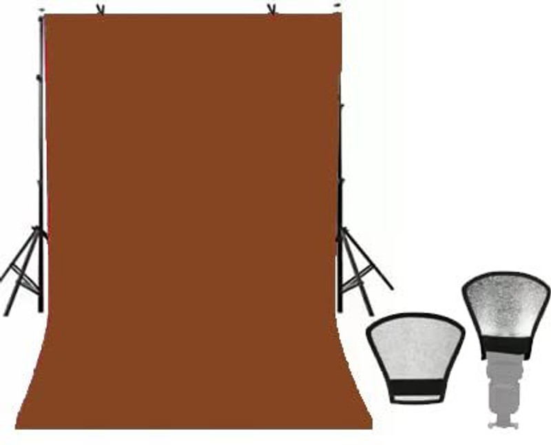 Stookin 8x10 Brown Color Photography Studio Backdrop for Event Shoot (Free Bounce Card) Reflector