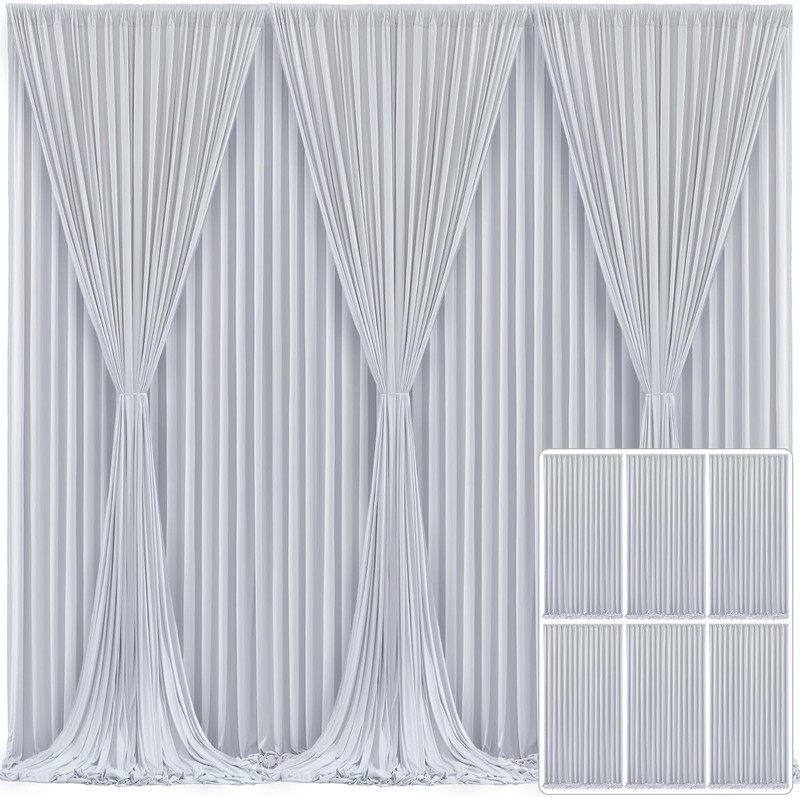 Cam cart 20X10ft ,Grey No Wrinkle Polyester Photography Backdrop (5×10ft 4Pcs Panel) Reflector