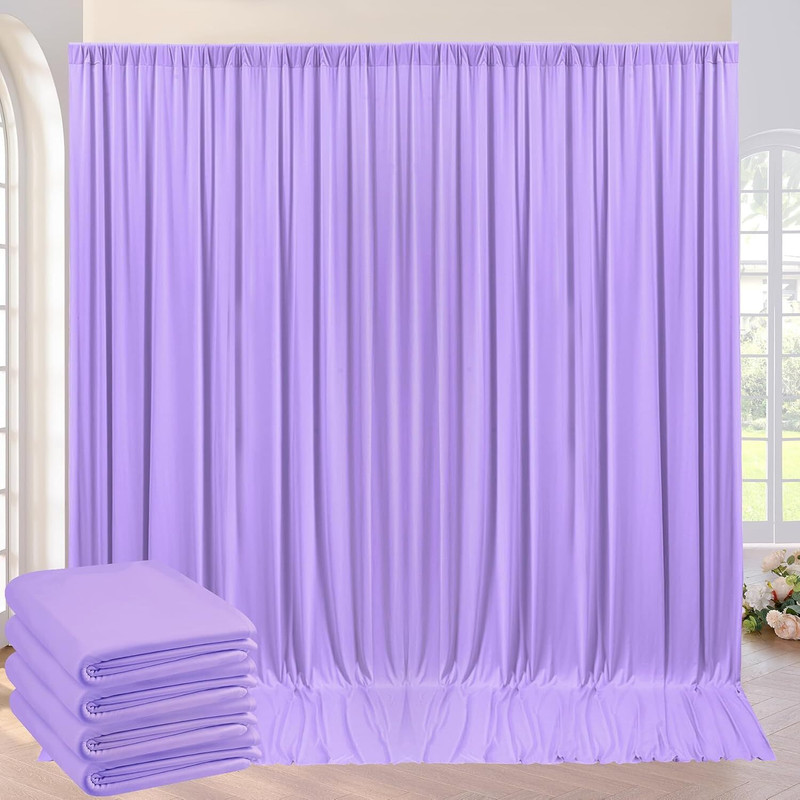 Cam cart 16×08ft,Light Purple No Wrinkle Polyester Photography Backdrop(4×8ft 4Pcs Panel) Reflector