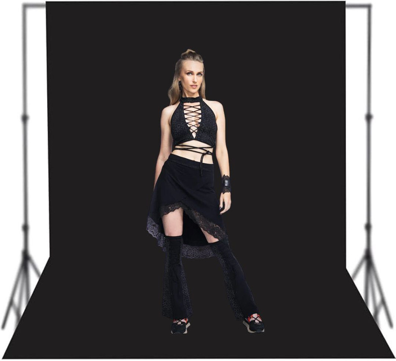 SNOOD 6 X 8Ft black Screen Backdrop, Background Curtain for Photography Reflector