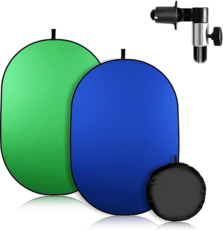 MVPRO 4x7'Ft. Collapsible Chromakey Green/Blue 2-in-1 Background Panel & Support Stand Reflector