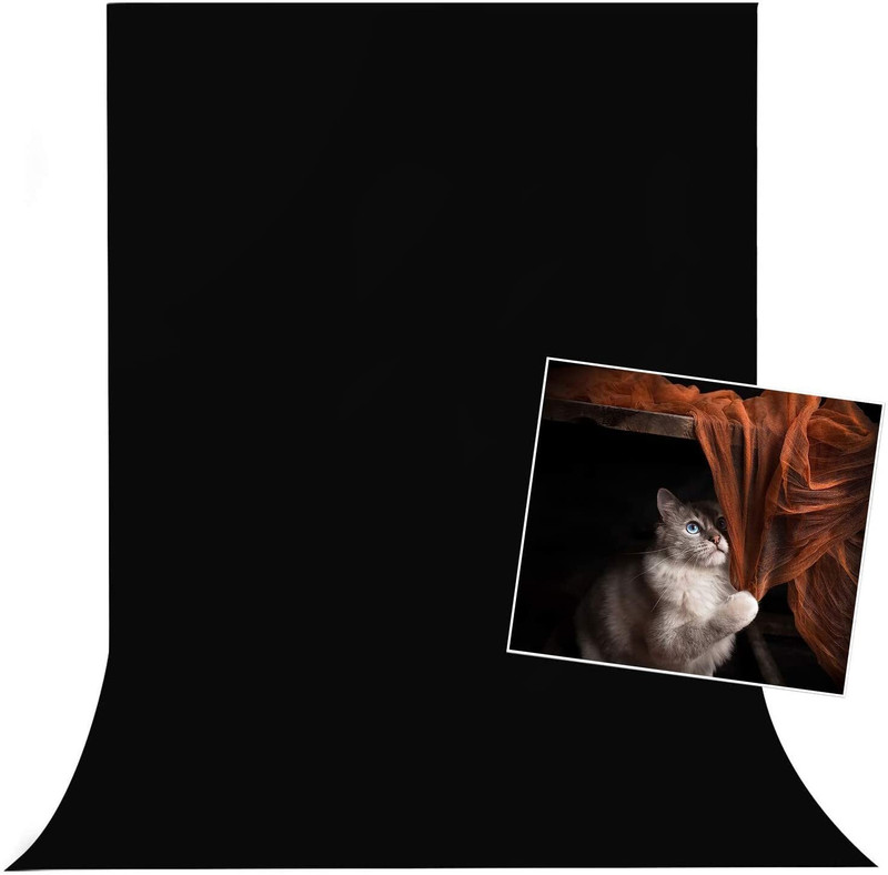 Hiffin 8X12Ft Black Screen Backdrop Photo Studio Photography Background Reflector Reflector