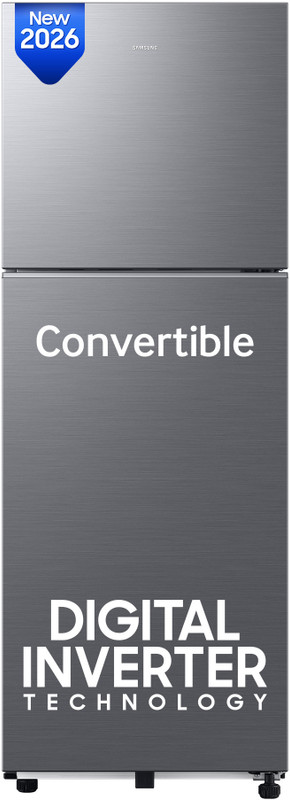 Samsung 236 L Frost Free Double Door 3 Star Refrigerator with Convertible, Digital Inverter, 2026 Model(REFINED INOX, RT40H28U3THL)