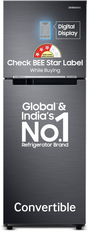 Samsung 236 L Frost Free Double Door 2 Star Convertible Refrigerator with Digital Inverter and Display(Camellia Purple, RT28C3922CR/HL)