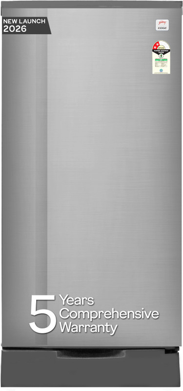 Godrej 180 L Direct Cool Single Door 2 Star Refrigerator with Farm Fresh Crisper Technology | Jumbo Vegetable Tray | Turbo Cooling Technology | Wired Shelves | Tall Base(Steel Grey, RD EDGE 190B WRF ST GR)