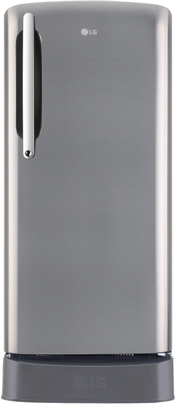 LG 201 L Direct Cool Single Door 5 Star Refrigerator with Base Drawer  (Shiny Steel, GL-D211HPZZ)