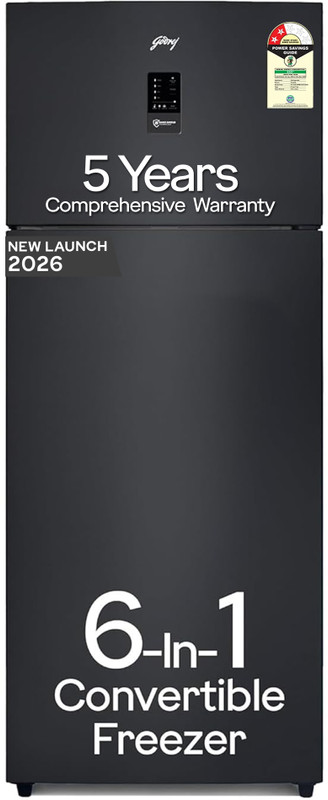 Godrej 472 L Frost Free Double Door 2 Star Refrigerator with AI Tech, Digital Inverter, And 95%+ Food Surface Disinfection(Matt Black, RF EON 474B RCI MT BK)