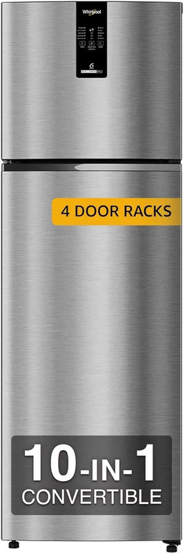 Whirlpool 308 L Frost Free Double Door 2 Star Convertible Refrigerator(Illusia Steel, NET308231AQMC2PE)