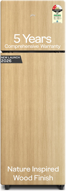 Godrej 272 L Frost Free Double Door 2 Star Refrigerator with Wood Finish and Advanced Inverter Technology(Oak Wood, RT EONVOGUE 310B RI OK WD)