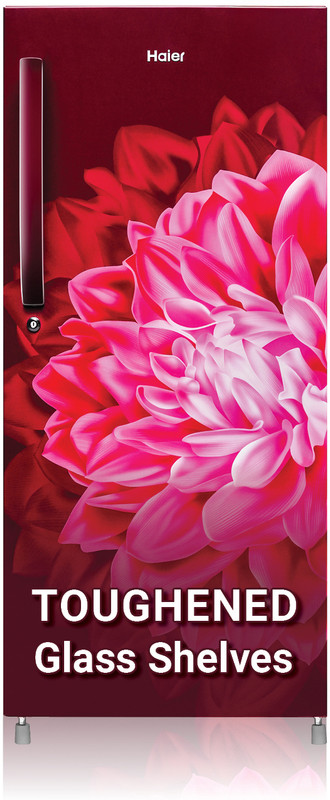 Haier 190 L Direct Cool Single Door 3 Star Refrigerator with Large Storage Space1 Hour Icing Technology(Red Dahelia, HED-203RD-P)