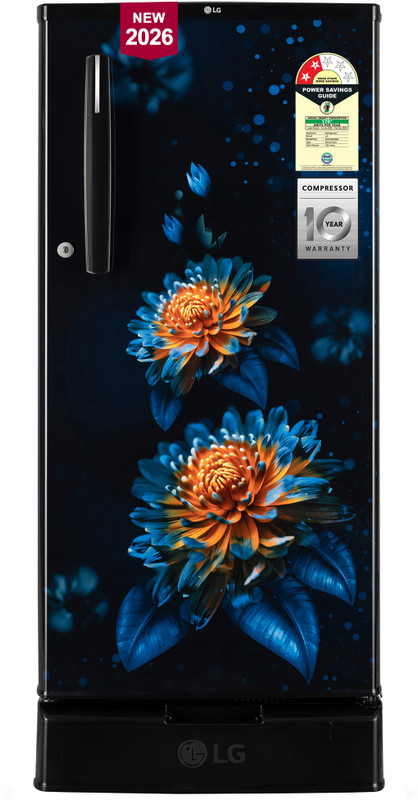 LG 185 L Direct Cool Single Door 2 Star Refrigerator with Base Drawer with Chiller Tray, Works without Stabilizer & 2026 Model(Ebony Florance, GLD1925XOEF)