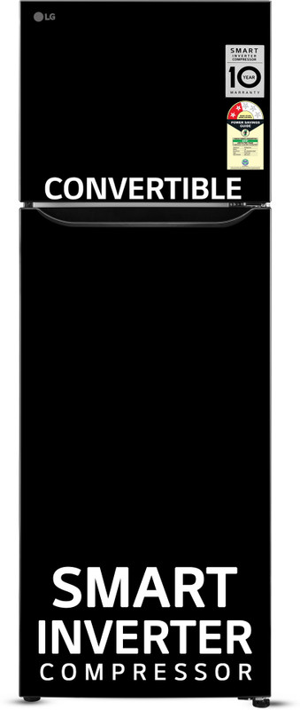 LG 288 L Frost Free Double Door 2 Star Convertible Refrigerator with Smart Inverter Compressor and Express Freeze(Ebony Sheen, GL-S322SESY)