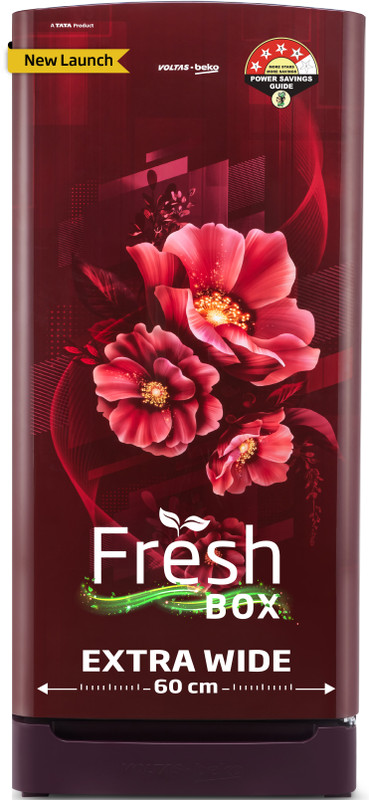 Voltas Beko 208 L Direct Cool Single Door 3 Star Refrigerator with Base Drawer(Bonita Wine, RDC240C/W0BWR0M0B00GO)
