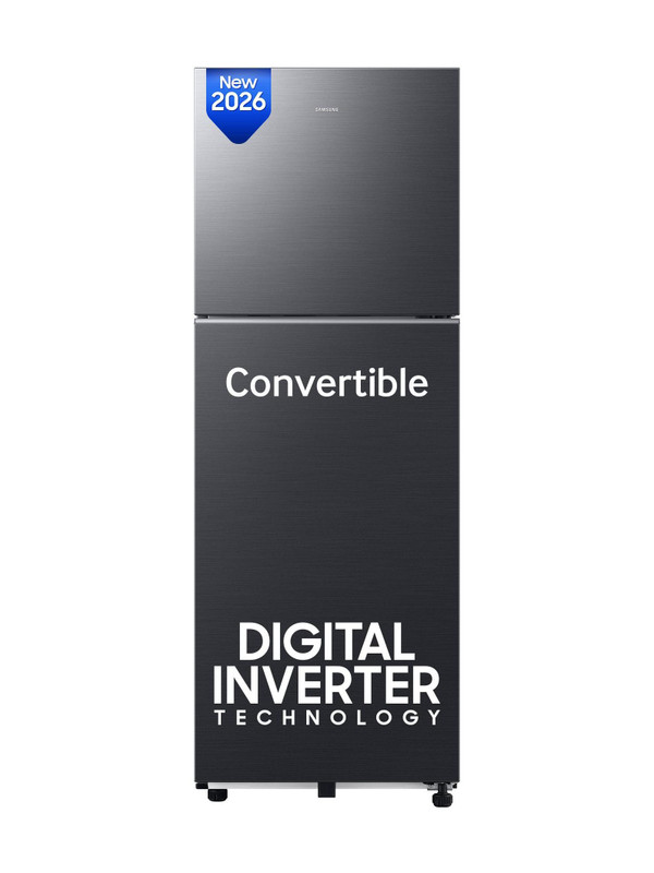 Samsung 236 L Frost Free Double Door 3 Star Refrigerator with Convertible, Digital Inverter, 2026 Model(BLACK DOI, RT40H28U3FHL)