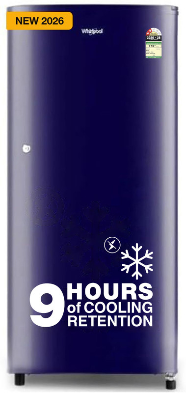Whirlpool 184 L Direct Cool Single Door 2 Star Refrigerator with upto 9 hour cooling retention, fridge, (2026 Model)(Sapphire Blue, 205 WDE CLS 2S SAPPHIRE BLUE-Y)