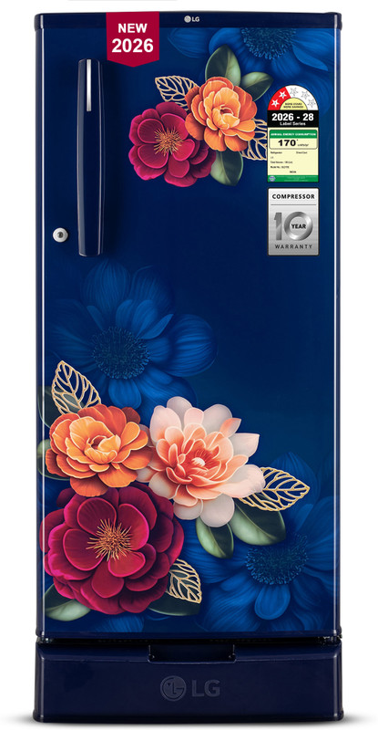 LG 185 L Direct Cool Single Door 2 Star Refrigerator with Base Drawer(Blue Klase, GLD1925XOBK)