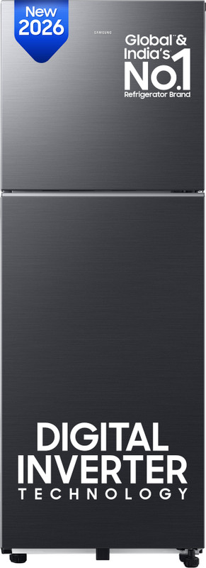 Samsung 236 L Frost Free Double Door 3 Star Refrigerator(REFINED INOX, RT40H28U3THL)