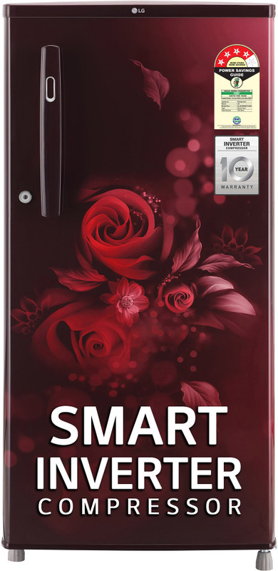 LG 185 L Direct Cool Single Door 4 Star Refrigerator with Smart Inverter Compressor(Scarlet Euphoria, GL-B199OSEY)