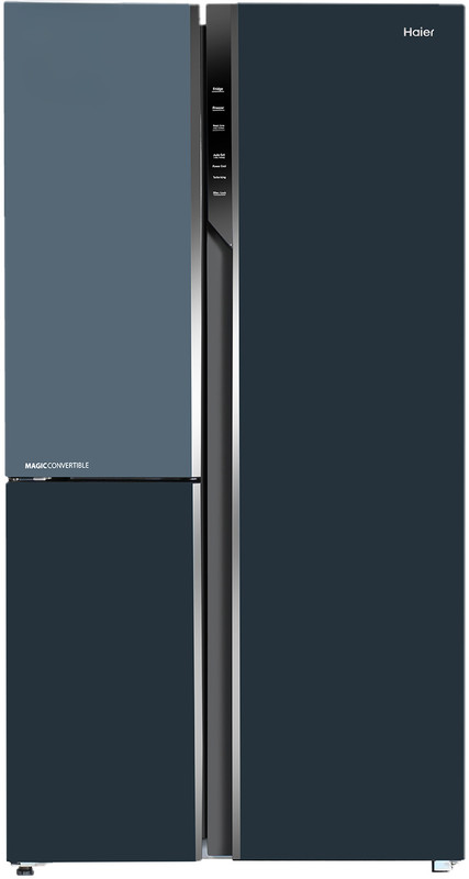Haier 598 L Frost Free Triple Door Convertible Refrigerator with 83% Convertible Fridge SpaceDigital Control Panel360 Degree CoolingMagic Convertible ZoneExpert Inverter 3-Door(Grey Onyx Glass, HRT-683GOG-P)
