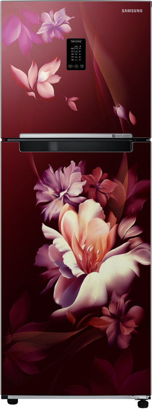 SAMSUNG 314 L Frost Free Double Door 2 Star Refrigerator (Midnight Blossom Red, RT34B4612RZ/HL)