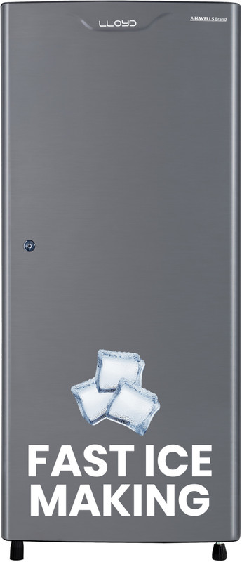 Lloyd by Havells 178 L Direct Cool Single Door 2 Star Refrigerator with Quick Chilling Zone Fast Ice MakingFleximax Design(Stainless Steel, GLDC192ST1LC)