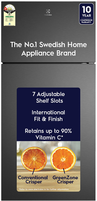 Electrolux 503 L Frost Free Double Door 1 Star Refrigerator with �Inverter Refrigerator with AI AutoSense, GreenZone Technology, UltimateTaste 700(Charcoal Black, ETM5002C-B)