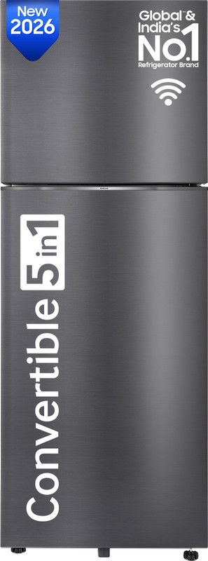 Samsung 301 L Frost Free Double Door 2 Star Refrigerator(BLACK DOI, RT31H4522B1/HL)