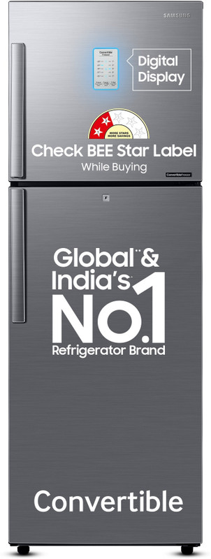 Samsung 256 L Frost Free Double Door 3 Star Refrigerator with Digital Inverter and Display(Refined Inox, RT30C3433S9/HL)